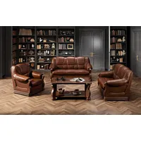 All4All Sofagarnitur Prato 3+2+1 Wohnzimmerset Polstergarnitur 3-sitzer 2-sitzer Sessel Elegant mit Holzdekor 11 (2-sitzer)