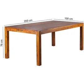 FineBuy Esstisch Sheesham Massivholz Küchentisch Esszimmer Groß