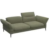 flexlux 2,5-Sitzer FLEXLUX "Salino, Funktionssofa, Relaxsofa", grün (moss), B:215cm H:88cm T:105cm, 100% Polyester, Sofas, Sofa mit Arm- und Kopfteil-Verstellungen, Kaltschaum & Stahl-Wellen