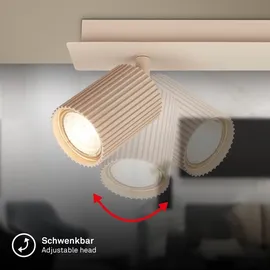 B.K.Licht Briloner Deckenlampe 2-flammig schwenkbar 32x7x9 cm Beige