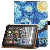 HGWALP Universal Hülle für 7 Zoll 8 Zoll Tablet,Stand Folio Universal Tablet Case Schutzhülle für 7" 8" Touchscreen Tablet, mit verstellbarem Befestigungsband und Ständer-Starry Sky