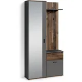 byLIVING Kompaktgarderobe Jakob old wood/anthrazit