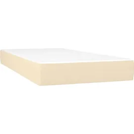vidaXL Boxspringbett mit Matratze Creme 100x200 cm Stoff - Creme