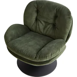 Beliani Drehsessel Nolvik Samtstoff 82 x 85 x 82 cm Dunkelgrün