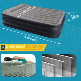 Intex Luftbett 203 x 152 x 42 cm | mit integrierter Elektropumpe
