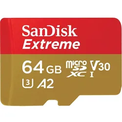 SanDisk 64GB Extreme microSD Speicherkarte (2022) 170MB/s & 80MB/s Lese/Schreibgeschwindigkeit, A2 C10 V30 UHS-I U3
