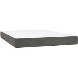 vidaXL Boxspringbett mit Matratze Dunkelgrau 140x200 cm Samt1389975