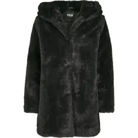 URBAN CLASSICS Hooded Teddy Coat Schwarz 146/152