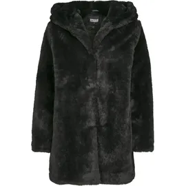 URBAN CLASSICS Hooded Teddy Coat Schwarz 146/152