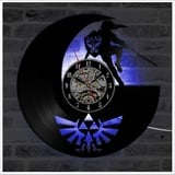 QianZhou-Uk Wanduhr Aus Legend of Fanartikel Vinyl Schallplattenuhr Upcycling LED 3D Design-Uhr Wohnzimmer Schlafzimmer Restaurant Wand-Deko Schwarz Ø: 30 cm (B)