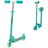 Vevor Scooter (2 Räder) für Kinder ab 3 Jahren, Cityroller Kinderroller mit leuchtenden Rädern & höhenverstellbarem Lenker & rutschfestem Deck & faltbarem Rahmen, Tretroller bis zu 50 kg, Grün