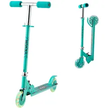 Vevor Scooter (2 Räder) für Kinder ab 3 Jahren, Cityroller Kinderroller mit leuchtenden Rädern & höhenverstellbarem Lenker & rutschfestem Deck & faltbarem Rahmen, Tretroller bis zu 50 kg, Grün