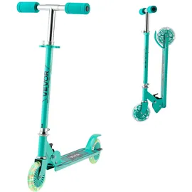 Vevor Scooter (2 Räder) für Kinder ab 3 Jahren, Cityroller Kinderroller mit leuchtenden Rädern & höhenverstellbarem Lenker & rutschfestem Deck & faltbarem Rahmen, Tretroller bis zu 50 kg, Grün