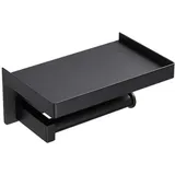 Toilettenpapierhalter, Wandmontierter Toilettenpapierhalter Ohne Bohren(schwarz)