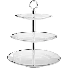 Fink Etagere FINK "PLATINUM", weiß, H:39cm Ø:30cm, Porzellan, Servierplatten, Etagere, Servierplatte mit Platinumrand, mit 3 Etagen, Höhe ca. 39 cm