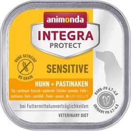 Animonda Integra Protect Sensitive Hund, Diät Hundefutter, Nassfutter bei Futtermittelallergie, Huhn + Pastinaken, 11 x 150 g