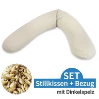 Theraline Stillkissen 190cm inkl. Bezug Musselin Dinkelfüllung