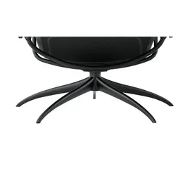 Stressless Relaxsessel London Leder 75 x 112 x 87 cm Schwarz mit Hocker