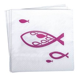 Rayher Servietten Fische pink 1 Pack
