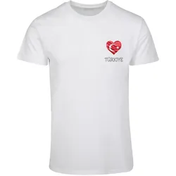 T-Shirt MERCHCODE "Merchcode Merchcode Football - Turkey T-shirt", Herren, Gr. L, weiß, 100% Baumwolle, bedruckt, casual, normal, Rundhals, Kurzarm, Shirts