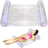 Wasserhängematte, Aufblasbarer Pool-Lounge-Stuhl, Schwimmende Hängematte, Faltbar, Tragbar, Luftig, Leicht, Schwimmender Stuhl, Bett, Floß, Liegestuhl, Pool-Schlauchboote Für Erwachsene Und Kinder