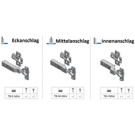 MS Beschläge Möbelscharnier Ø 26mm Topfband Dämpfung Türscharnier Innenanschlag