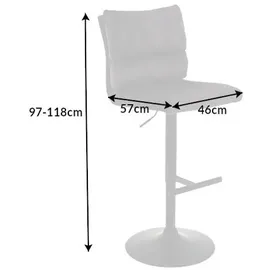 Riess-Ambiente Barhocker COMFORT 1 St höhenverstellbar drehbar dunkelgrau / schwarz