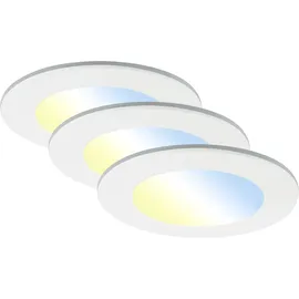 Briloner Di-Ka LED Einbauleuchte Fungo RGBW 3er Set weiß Ø 9,2 cm 4,8 W dimmbar