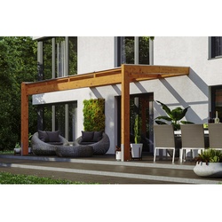 SKANHOLZ Terrassenüberdachung »Novara«, Breite: 450 cm, Dach: Polycarbonat (PC), eiche hell - braun