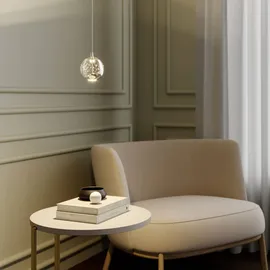 LUCANDE Hayley 1 Pendelleuchte Ø9 Clear/Chrome - Wohnzimmer / Esszimmer, von