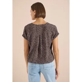 Cecil Kurzarmbluse mit Allover-Print Braun XL