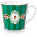 Pip Studio Love Birds Medallion Henkelbecher Stripes grün 250ml