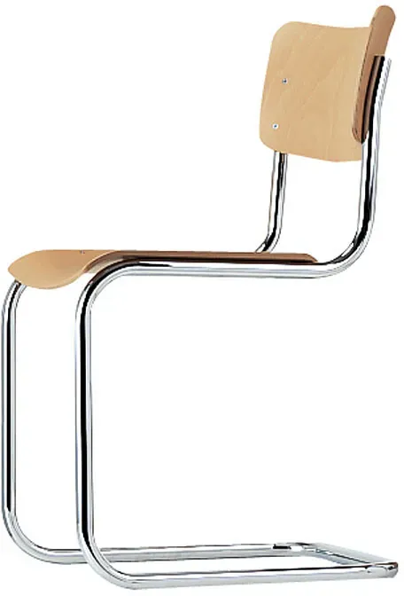 Thonet Freischwinger S43 braun, Designer Mart Stam, 83x44x53 cm