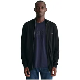 GANT Strickjacke Casual COTTON ZIP Cardigan Stehkragen, Baumwolle, Langarm