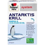 Doppelherz system ANTARKTIS KRILL Omega-3 + Calcium + D + B1 – Herzfunktion & Immunsystem – Omega-3-Fettsäuren EPA/DHA als Beitrag zur normalen Herzfunktion – 60 Kapseln