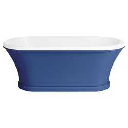 Casa Padrino Jugendstil Badewanne Blau / Weiß 170 cm - Freistehende Retro Stil Badewanne