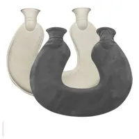 Fivejoy Nacken-Wärmflasche Nackenwärmflasche mit Deckel,weicher Strickbezug, U-förmige Nacken- und Schulterwärmflasche grau