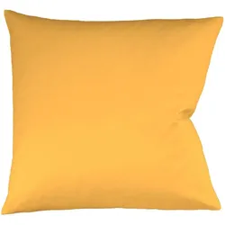 Kissenbezug FLEURESSE "Colours Mako Satin, 100% Baumwolle, mit Reißverschluss", gelb (sonne), B:40cm L:40cm, Mako-Satin, Mako-Satin, Kissenbezüge, Mako Satin, glänzend, glatt, Premium Qualität