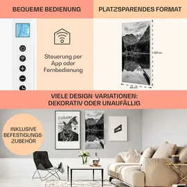 Klarstein Wonderwall Air Art Smart Home Bild-Infrarotheizung zur Wandmontage, IR mit IoT/WiFi App-Control, Feucht... - Grau