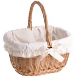 e-wicker24 Alles aus Weide Geschenkkorb aus Weide, Weidenkorb in Naturfarbe, Präsentkorb, Dekorationskorb, Henkelkorb