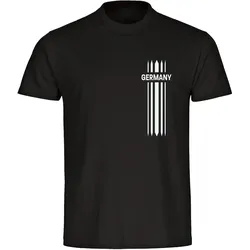 multifanshop Kinder T-Shirt - Germany - Streifen - Druck weiß - Kind