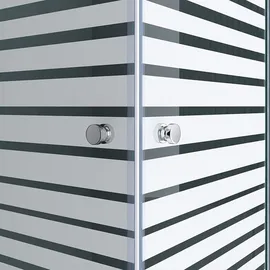 SoGood doporro 100x80cm Eckeinstieg Duschkabine Schiebetür Duschabtrennung Milchglas Streifen Eckdusche 6mmESG Glas Höhe 190cm Links/Rechts montierbar R... - Transparent/milchig