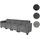 Mendler Modular 4-Sitzer Sofa Couch Lyon, Stoff/Textil ~ grau