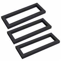 doporro - 3 Stück Edelstahl Waschtischkonsole schwarz45x3x15 cm WH01 Regalträger Regalhalter - Schwarz Matt | Rechteckig