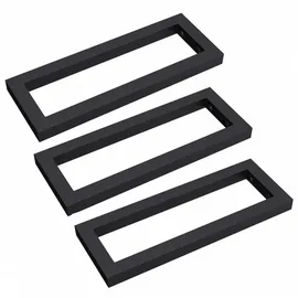 doporro - 3 Stück Edelstahl Waschtischkonsole schwarz45x3x15 cm WH01 Regalträger Regalhalter - Schwarz Matt | Rechteckig
