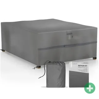 Sanzaro Abdeckung Gartenmöbel Winterfest - 600D Oxford mit RipStop-Technologie, Schwerlast 320g, Reißfest & UV-Beständig, Schutzhülle für Gartentisch Sitzgruppe Balkonmöbel 200x160x70cm
