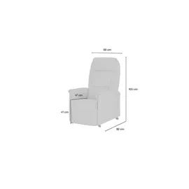 HIMOLLA Fernsehsessel Leder 69 x 105 x 82 cm Grau mit Relax-Funktion