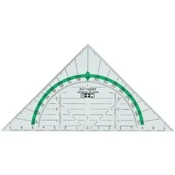 Geodreieck 16 cm Green Line, glasklar, grün hinterlegt