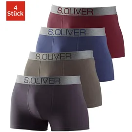 s.Oliver »Boxershorts für Herren« Packung, 4 Stk., mit kontrastfarbenem Webbund