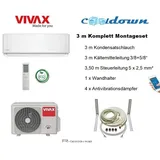 VIVAX R Design 24000 BTU + 3 m Komplett Montageset 7KW Split Klimaanlage R32 A++